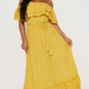 Fashion Nova Sunny Off-Shoulder Maxi Dress